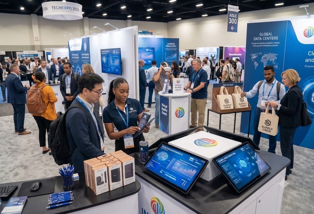 Tradeshow giveaway - room full of people